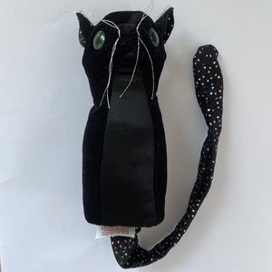 Vintage BLACK CAT finger Puppet  Fire Robin Puppets stuffed Kitty plush Vermont